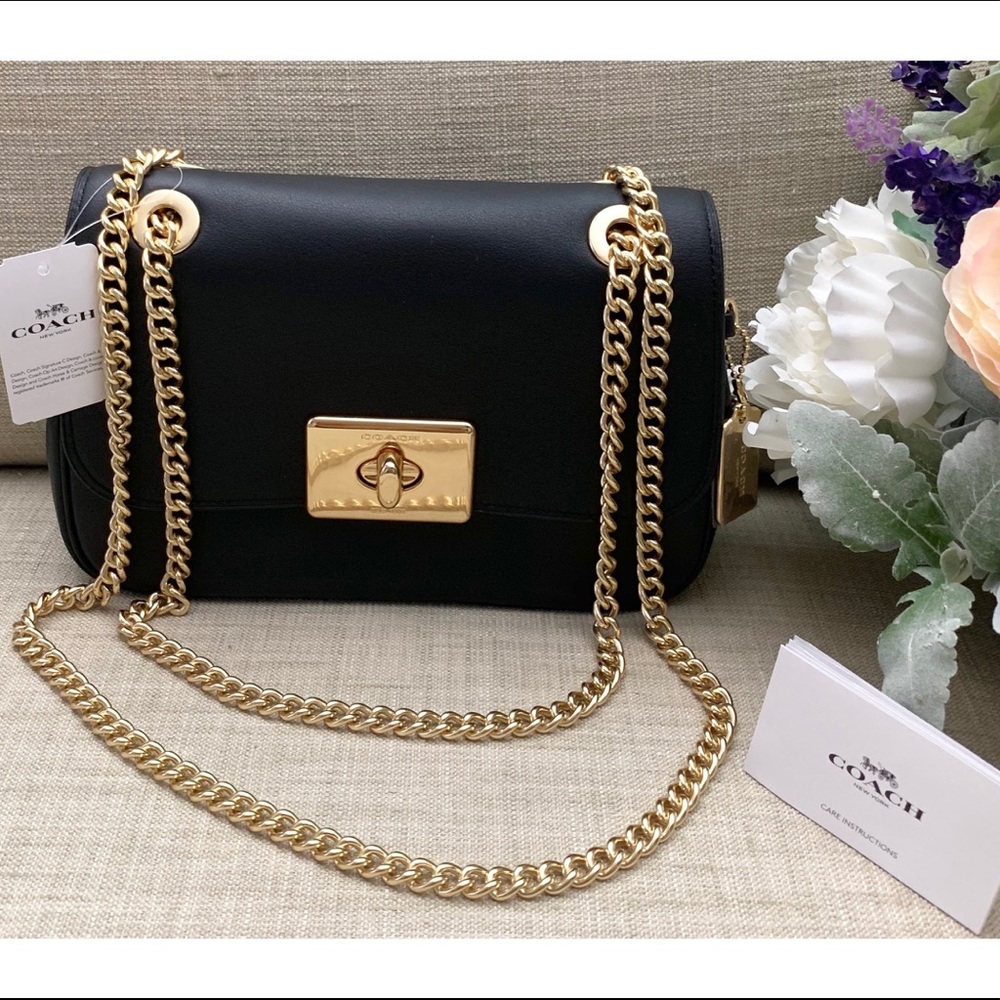 Coach Smooth Cassidy Crossbody Bag w/ Chain Strap